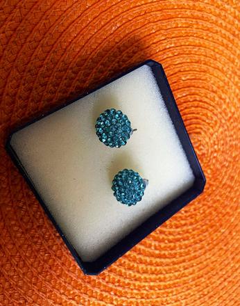 Luxusné štrasové náušnice/polgule, 