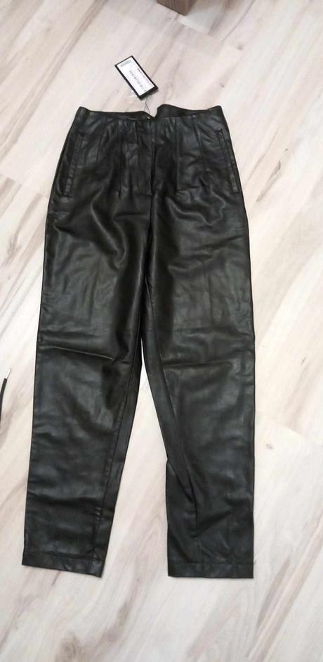Koženkové nohavice vysoký pás, amisu,l / xl