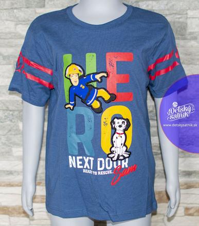 Chlapčenské letné tričko modré požiarnik sam 98, 98