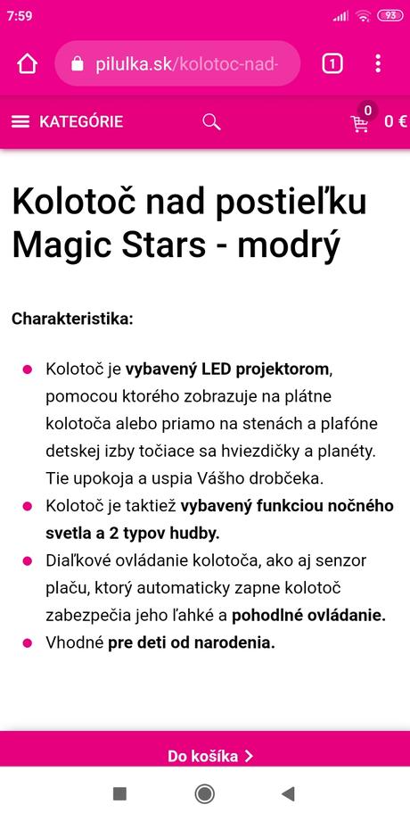 Kolotoc nad postielku chicco, 