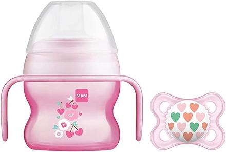 Mam hrnček starter cup ružová 150ml, 4m+ + cumlík, mam