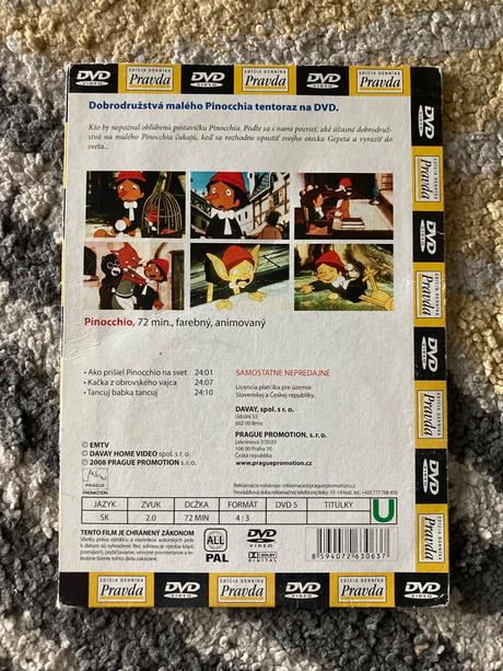 Dvd pinocchio, lolek a bolek, ozie boo, 