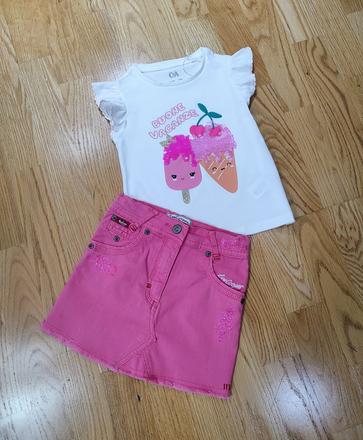 Ryflová suknička a tričko, lee cooper,98