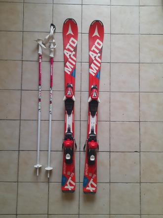 Červené lyže atomic xt 115, atomic,110-119 cm