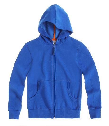 Mikina so zipsom a kapucňou modrá, 152