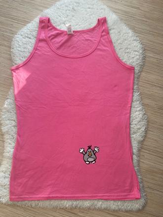 Ruzove bavlnene tielko s krtkom, xl