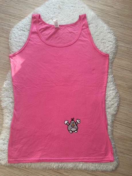 Ruzove bavlnene tielko s krtkom, xl