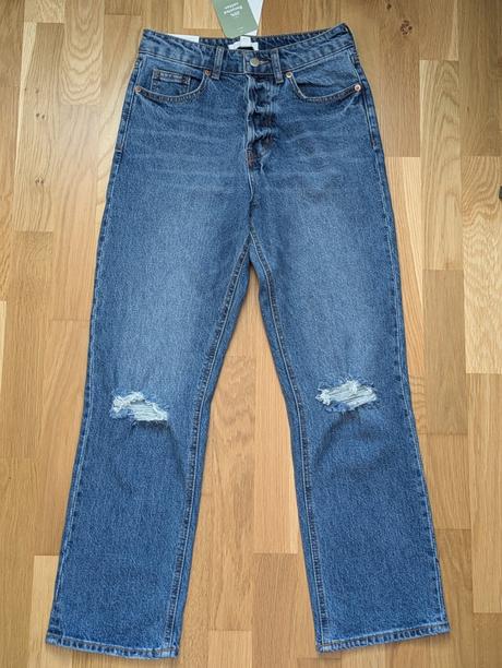 Roztrhané rifle s vysokým pásom, h&m,s