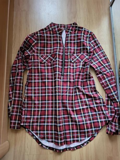 Predĺžená košeľa na zips, l