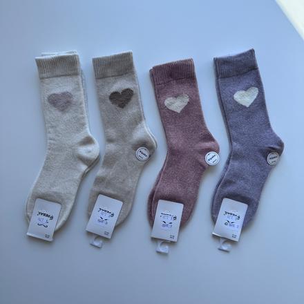 Dámske vlnené ponožky so srdiečkom, 39 / 40 / 42
