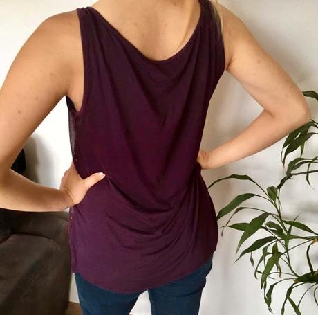 Fialový pruhledny top, amisu,xs