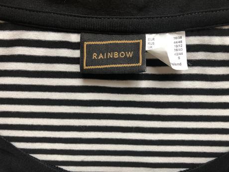 Rainbow čiernobiele tričko s golierikom, s