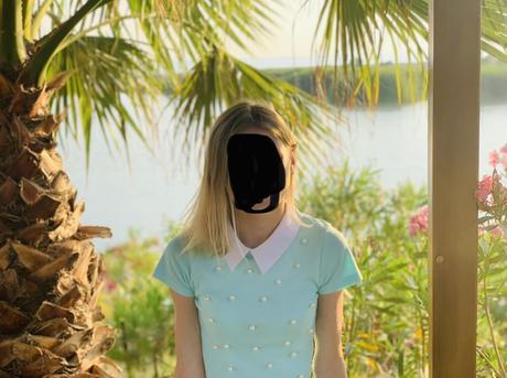 Perlové mini šaty s golierom, tally weijl,xs