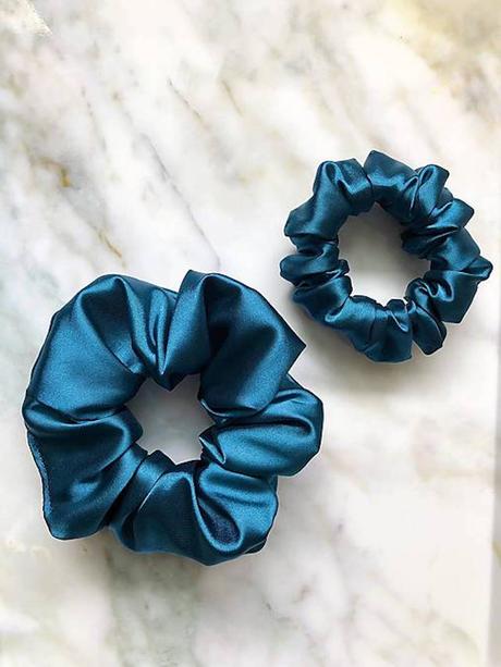 Saténová gumička scrunchie petrolejová, 