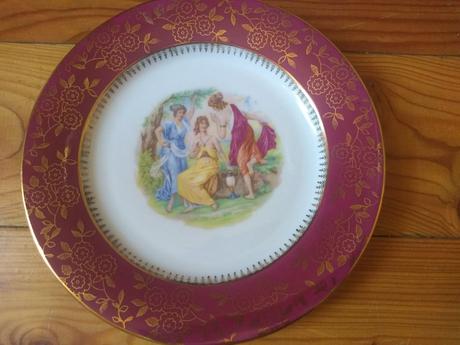 Retro porcelanové taniere  tri gracie 5ks, 