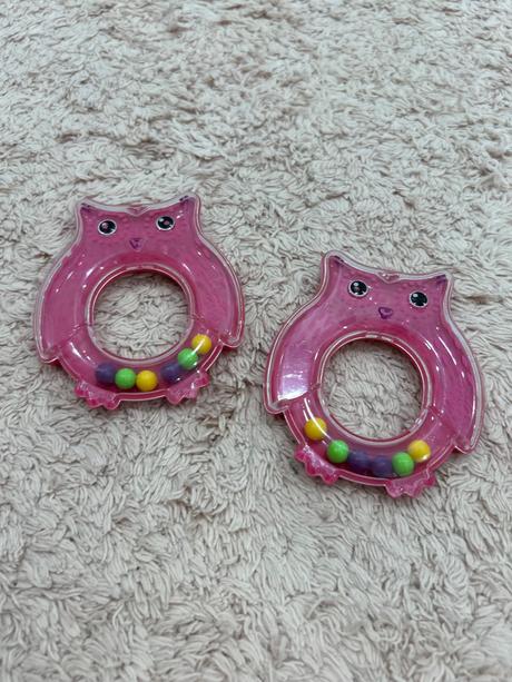 Ružová hrkálka v tvare sovičky, 