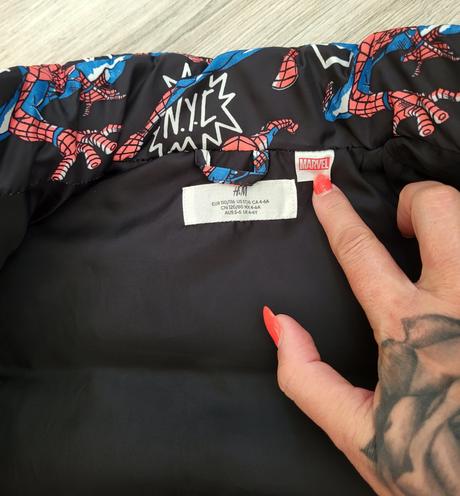 Zateplená vesta spiderman h&m 110/116 na 4-6 rokov, h&m,116