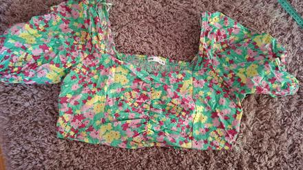 Crop-top kvetinkový, sinsay,xl