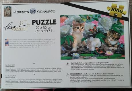 3d puzzle - koťata mezi pivoňkami, 