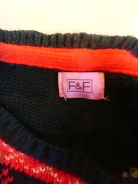 Dievčenský modrý pulóver, vzor, f&f, 3-4r, 92-104, f&f,104