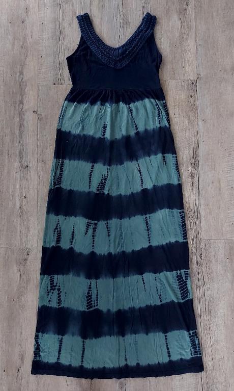 Modrozelené dlhé šaty, 38