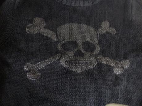 Pletený pulóvrik s lebkou, h&m,116