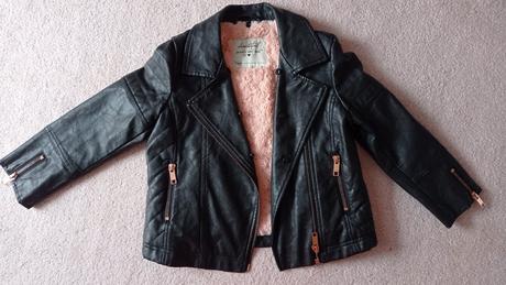 Dievčenský kožák zateplený, 116/122, top stav, 116