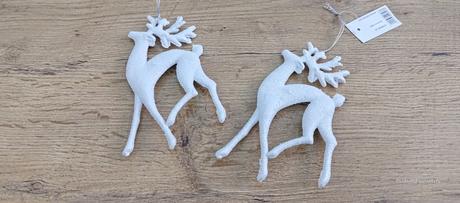 Jeleň závesný - 140 mm - biely, 
