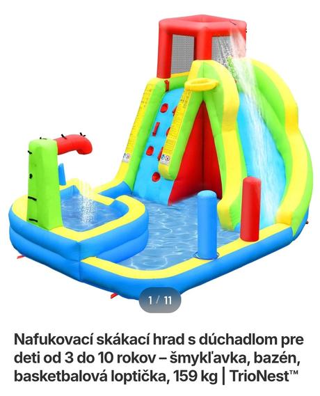 Skákací vodný hrad s nafukovacím zariadenim, 