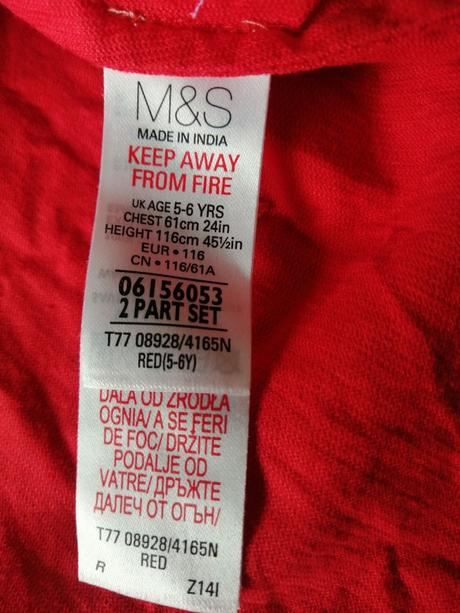 Červené šaty mas, v110-116, 5-6r, marks & spencer,110