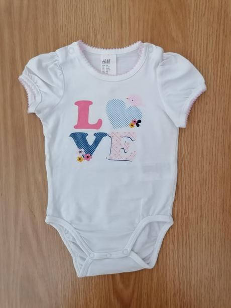 Biele body "love", h&m,68