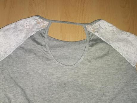 Sive tricko cipkovane rukavy, l