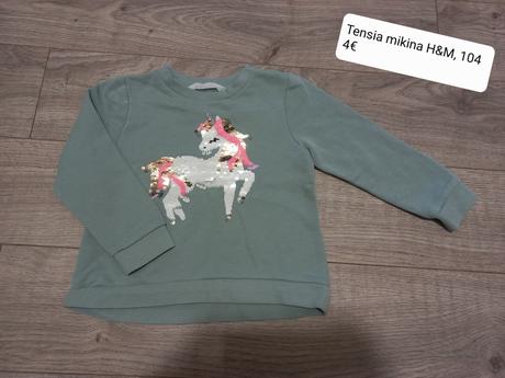 Tensia mikina s meniacim jednorozcom h&m, 104, h&m,104
