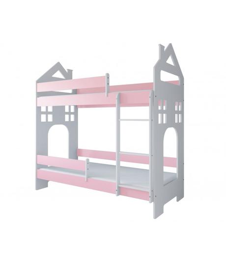 Poschodová posteľ dom ii, ružová - rozmer 180x80, šírka (cm): 80,dĺžka (cm): 180