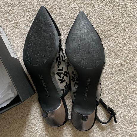 Karl lagerfeld semišové lodičky so sieťkou, karl lagerfeld,36