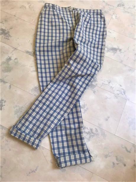 Kockované 7/8 nohavice, 38