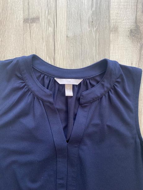 Tmavomodrá blúzka bez rukávov, h&m,xs