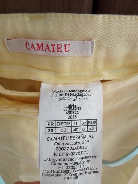 Žlté nohavice, camaieu,36
