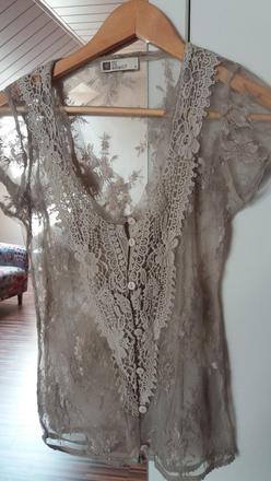 Priesvitna cipkova košeľa, s