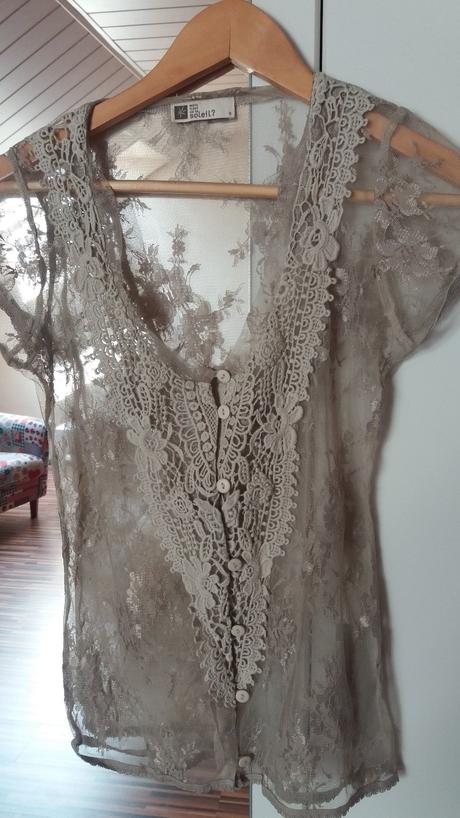 Priesvitna cipkova košeľa, s