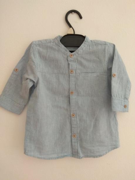 Riflová košeľa s 3/4 rukávmi, zara,92