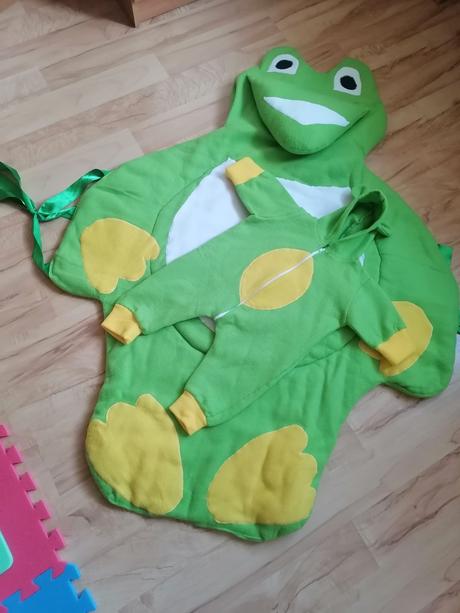 Zavinovačka ( hracia deka) + overal s uškami žabka, 