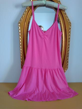 Rúžové bavlnené šaty, amisu,s