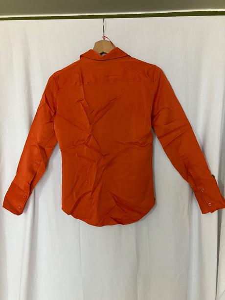 Y2k oranžová lesklá blúzka zara  romcom / carr, zara,xs