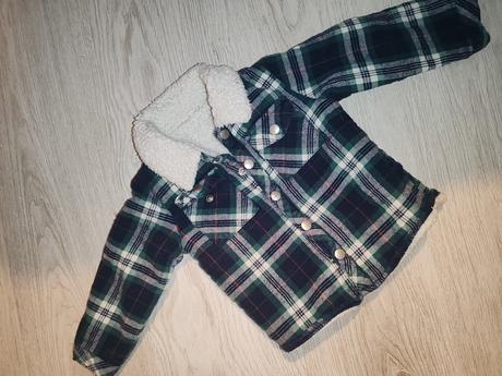 Detský drevorubačsky kabát 9-12m, tu,80