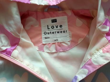 Dúhová vetrovka s bielymi srdiečkami, f&f,122