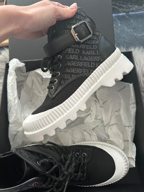 Krásne štýlové čižmy karl lagerfeld v krabici, 39, karl lagerfeld,39