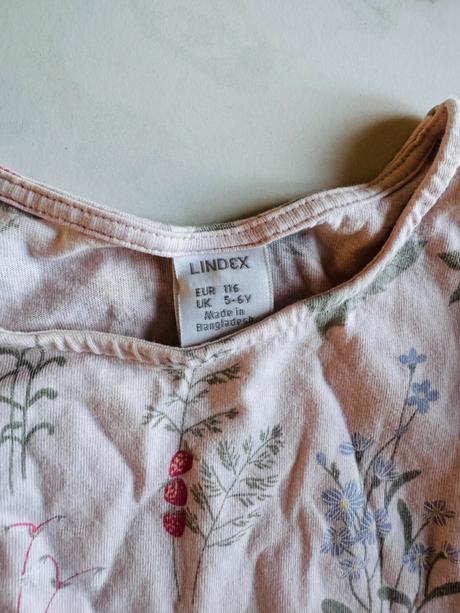 Lindex dievčenské letné tričko s kvetmi 116, lindex,116