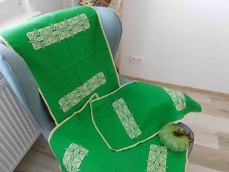 Set obrusov zelená-žltá, 