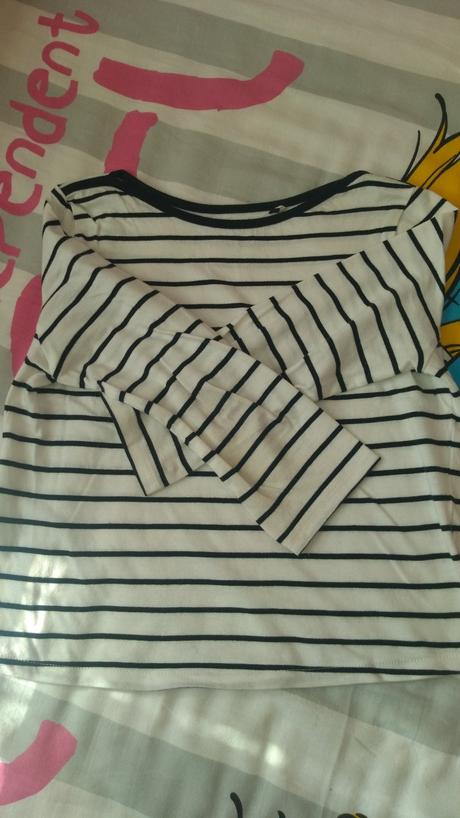 Pekné pružkovane tričko 3/4 rukav, c&a,128